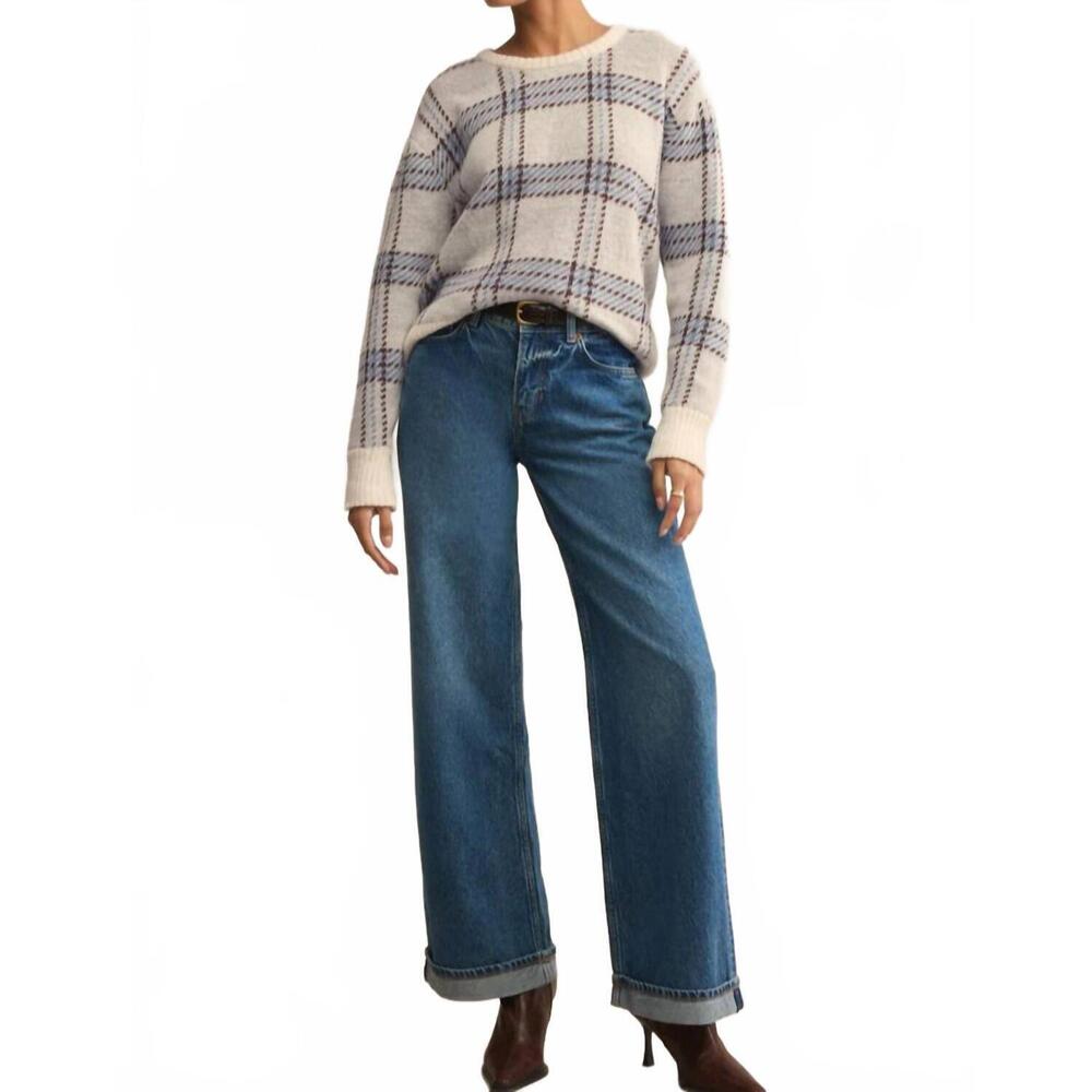 NEW Z SUPPLY junction plaid sweater in natural